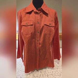 Jones New York XL Coral Cotton Shacket